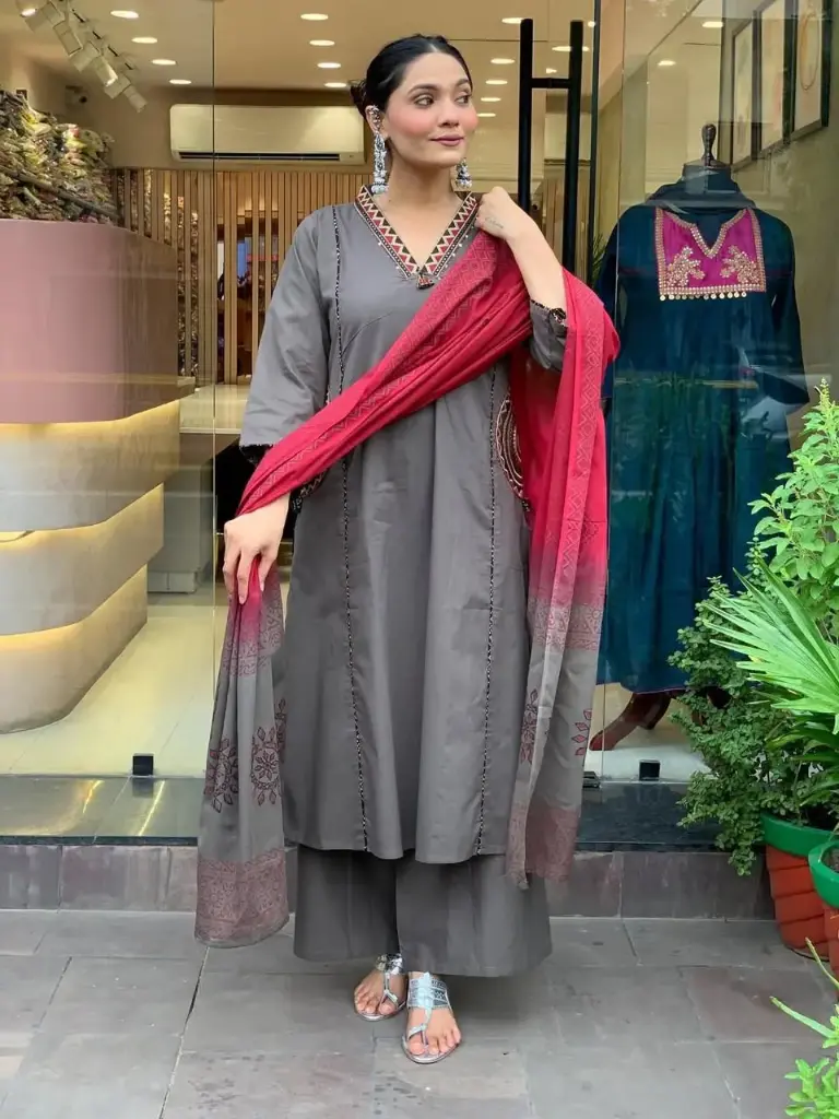 Kurti Plazoo dupatta set 